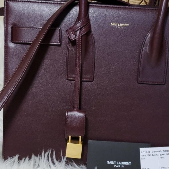 Yves Saint Laurent YSL BO Mini Sac Jour Bag Amarena Deep Purple Luxury Like NEW - Picture 2 of 11